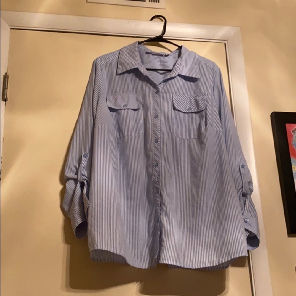 Ladies plus button down
